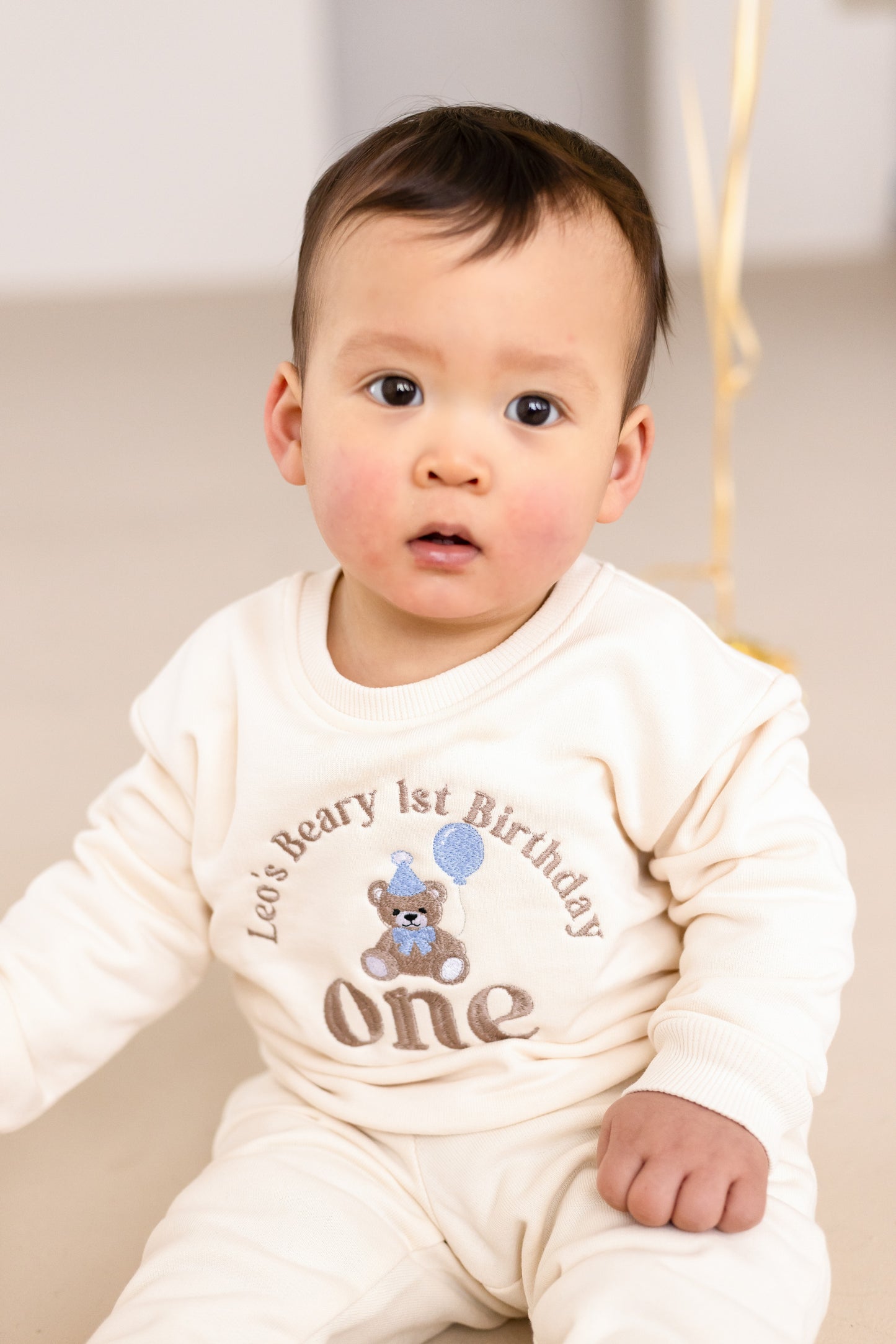 'My Beary First Birthday' Personalised Embroidered Bear First Birthday Sweatshirt - Choice of colours available