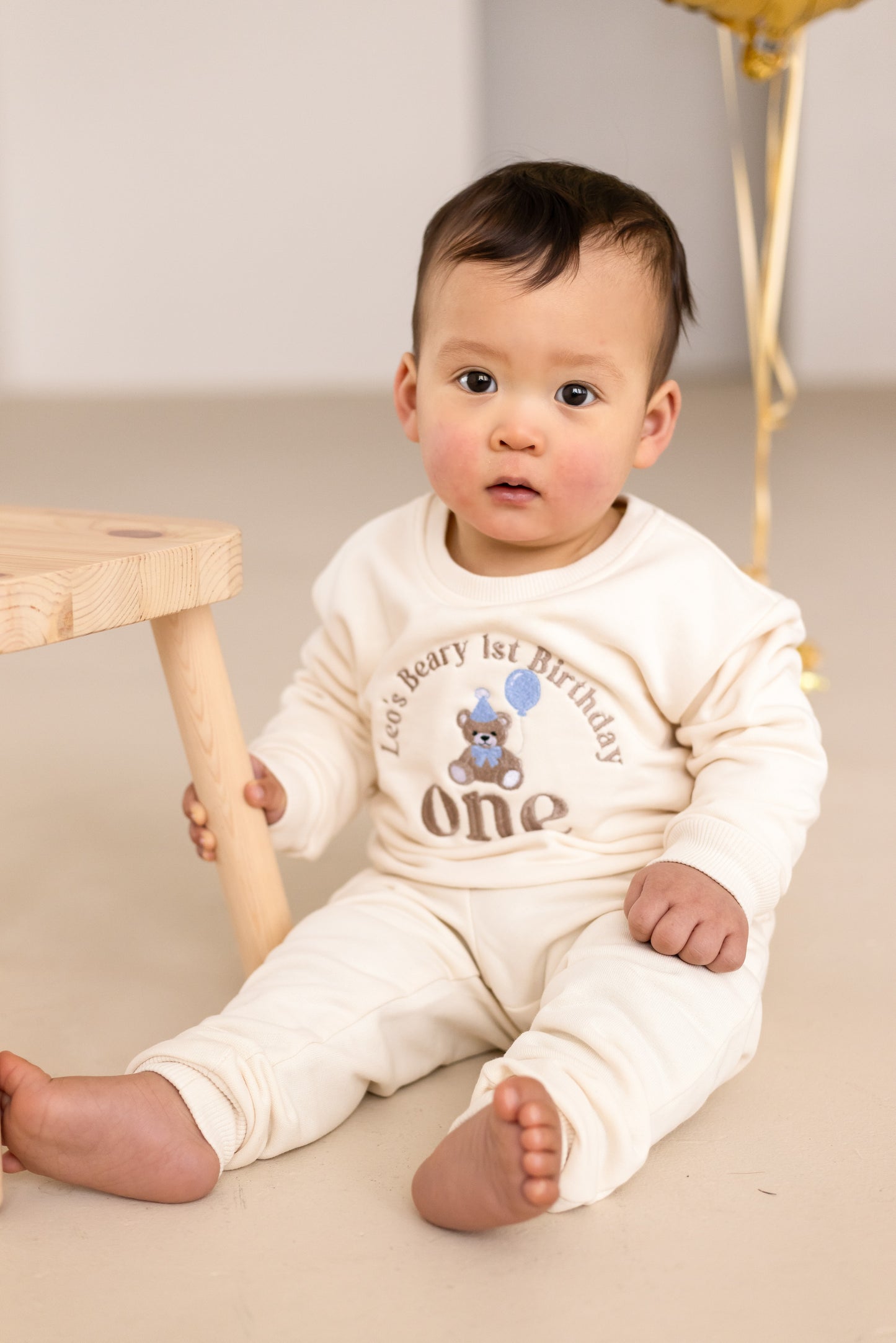 'My Beary First Birthday' Personalised Embroidered Bear First Birthday Sweatshirt - Choice of colours available