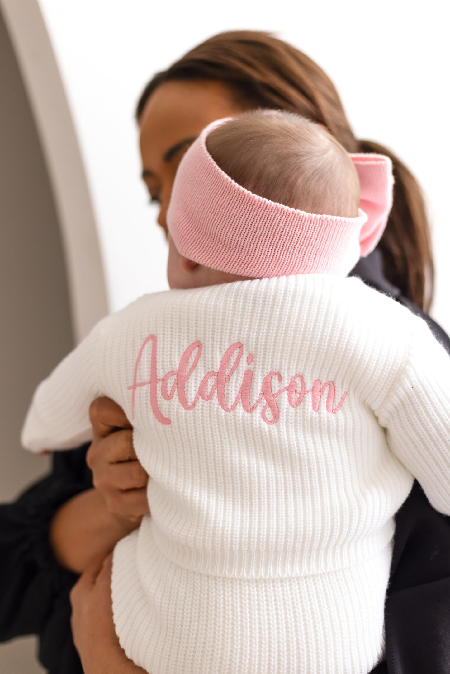 Spring White Embroidered Personalised Cardigan