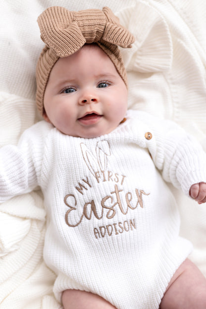 My First Easter Embroidered Personalised Ears Baby Romper