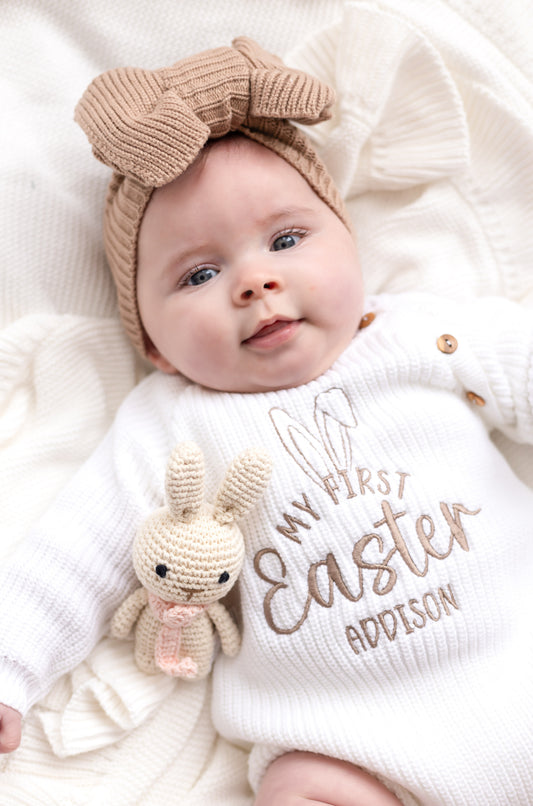 My First Easter Embroidered Personalised Ears Baby Romper