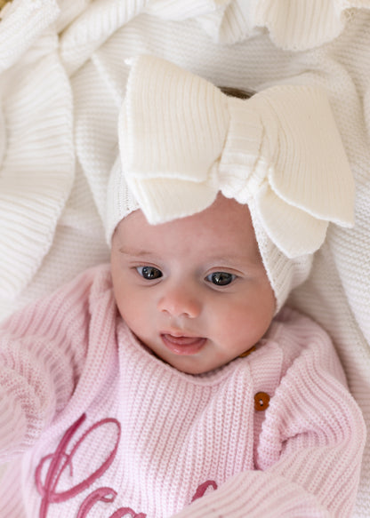 Pink Personalised Embroidered Long Sleeve Romper