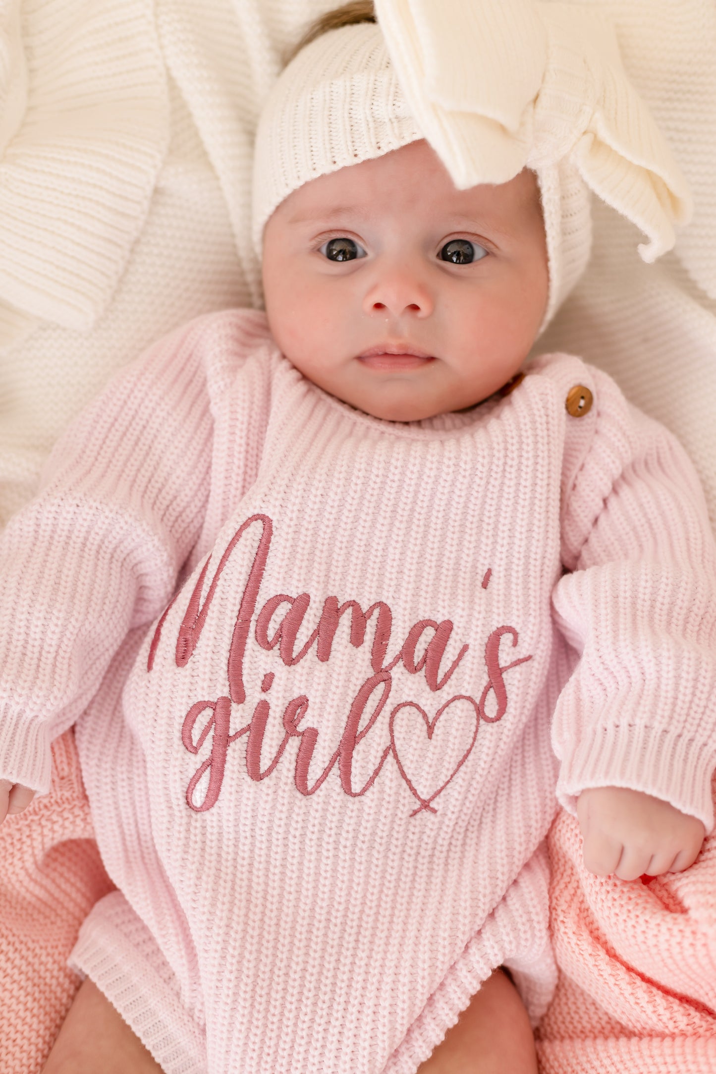 Mama's Girl/Boy or Daddy's Girl/Boy Embroidered Long Sleeve Romper