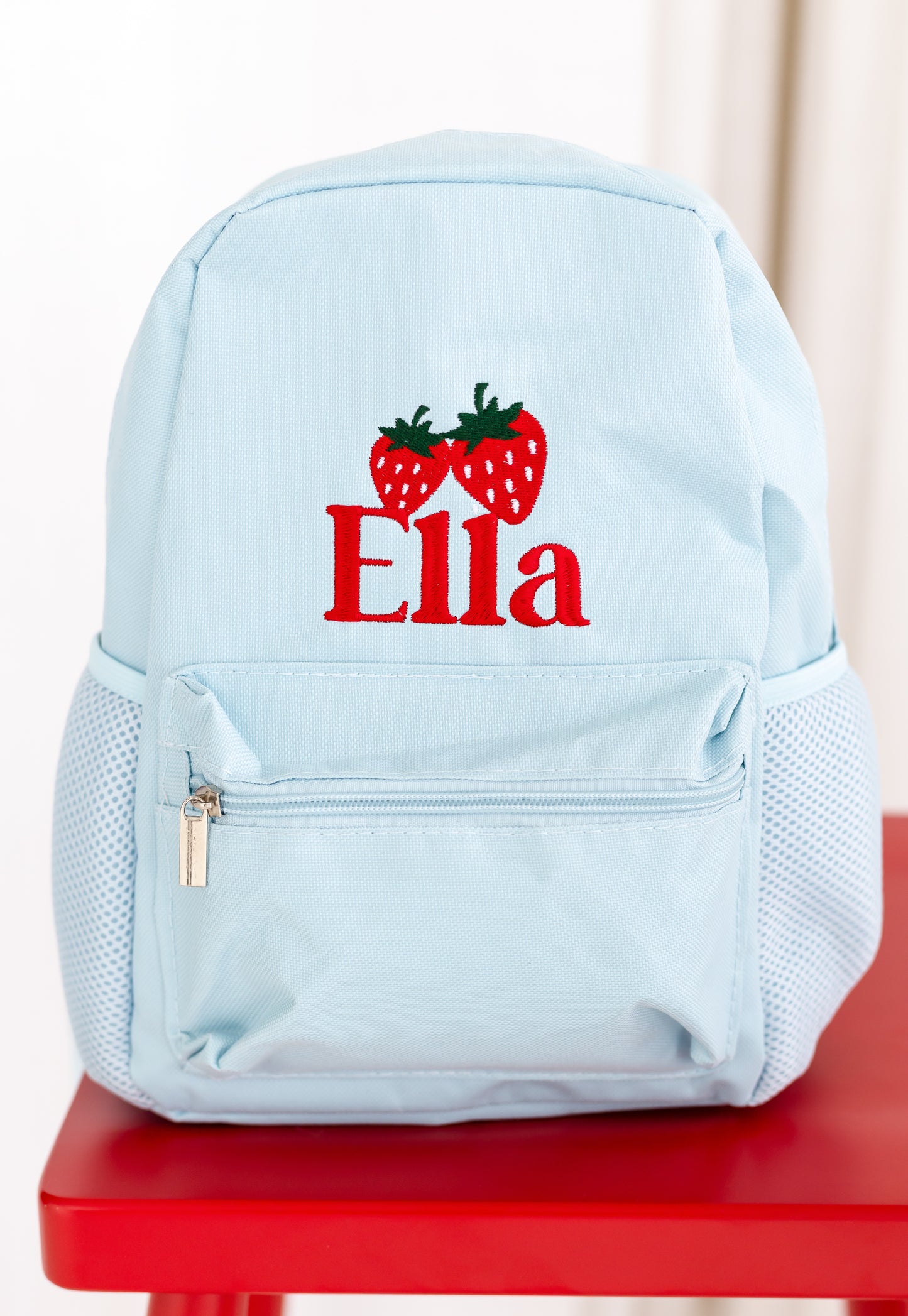 Personalised Embroidered Summer Strawberry Rucksack - perfect for nursery