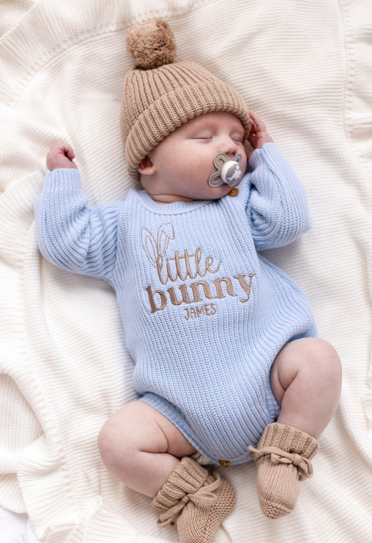 Easter Little Bunny Embroidered Personalised New Baby Romper