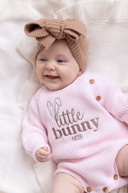 Easter Little Bunny Embroidered Personalised New Baby Romper