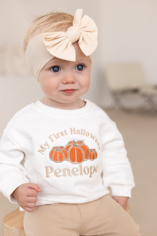 AW 'My First Halloween' personalised pumpkin embroidered sweatshirt
