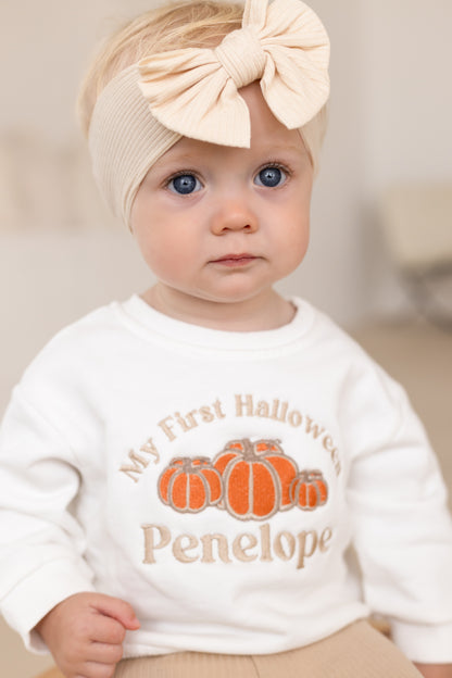 AW 'My First Halloween' personalised pumpkin embroidered sweatshirt