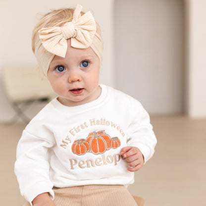 AW 'My First Halloween' personalised pumpkin embroidered sweatshirt