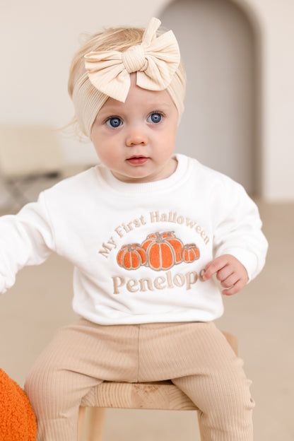 AW 'My First Halloween' personalised pumpkin embroidered sweatshirt