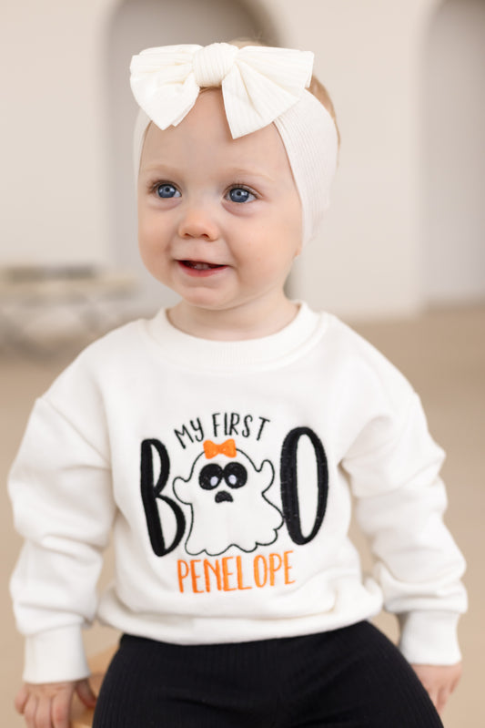 AW 'My First Boo' personalised embroidered sweatshirt