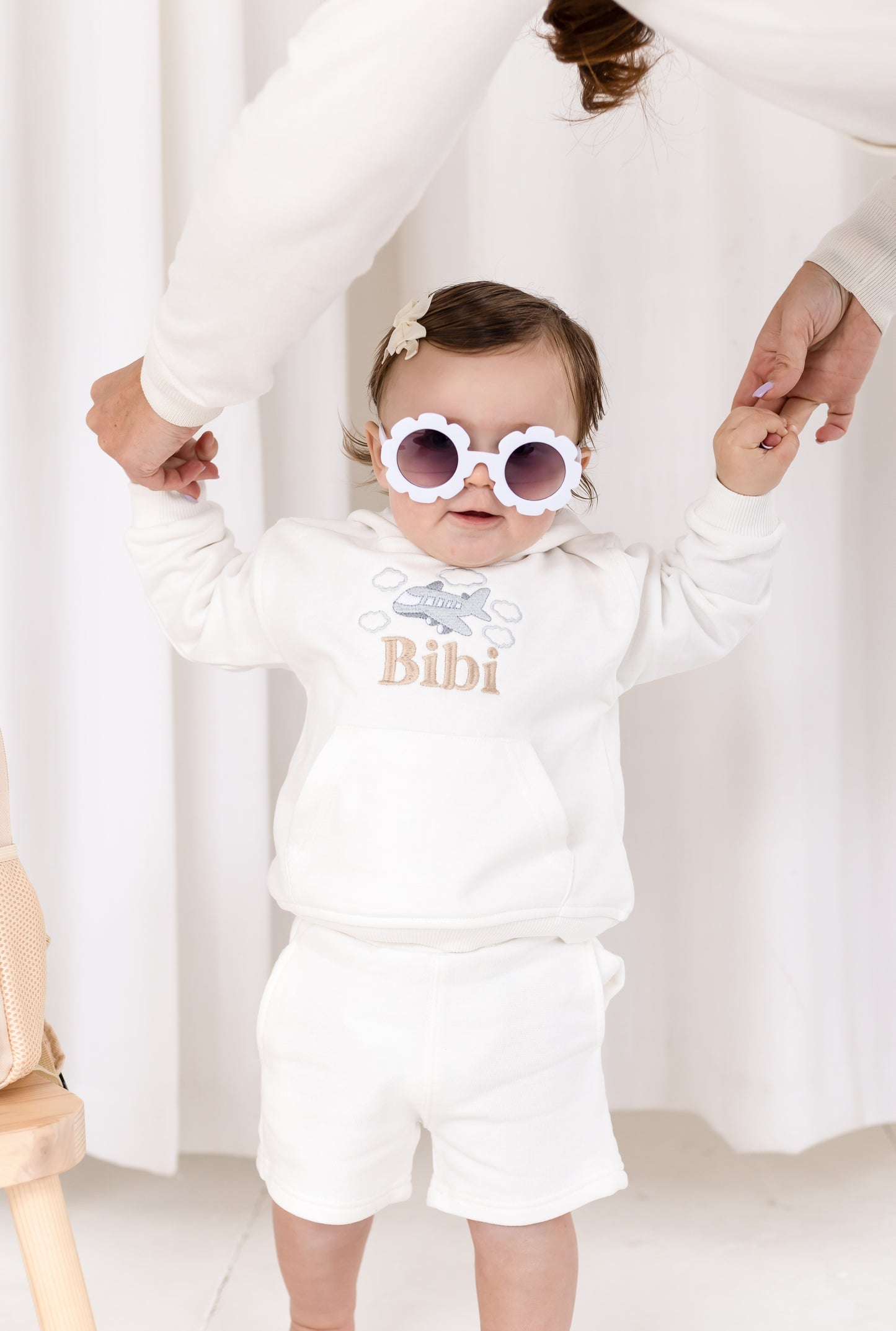 Child's personalised embroidered holiday hoodie - the perfect airport outfit!