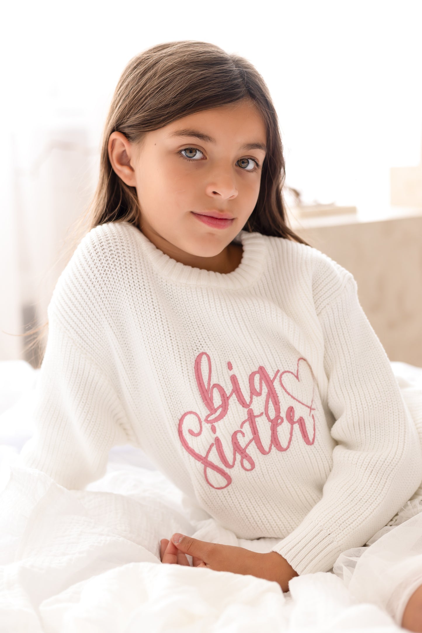 'Big/Little Sibling' Embroidered Knitted Jumper - Sister and Brother Available