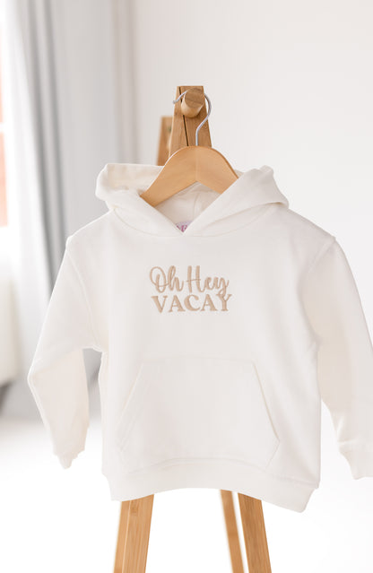 Child's 'Oh Hey Vacay' embroidered mini me matching hoodie