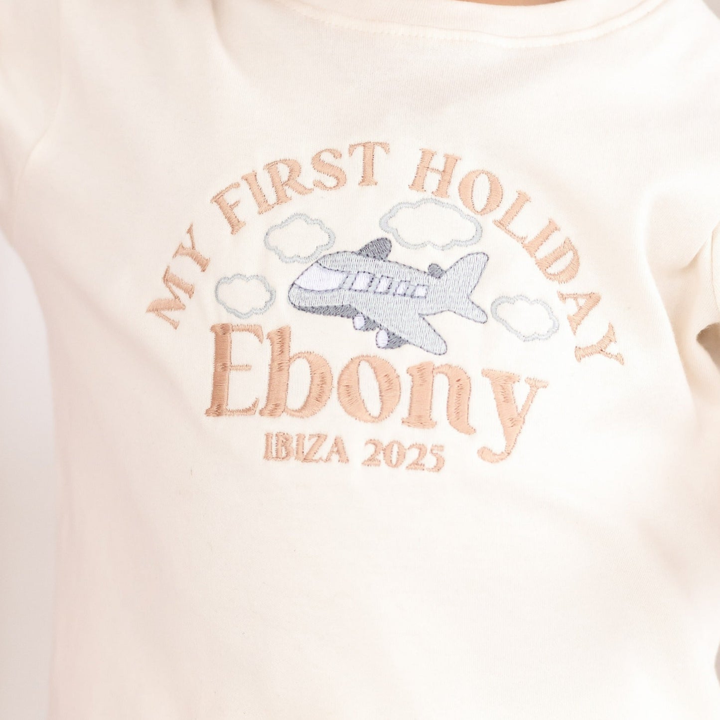 Personalised embroidered 'Airport Outfit' T Shirt and Short Set