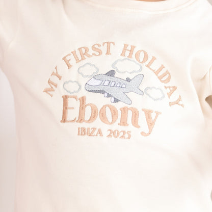 Personalised embroidered 'Airport Outfit' T Shirt and Short Set