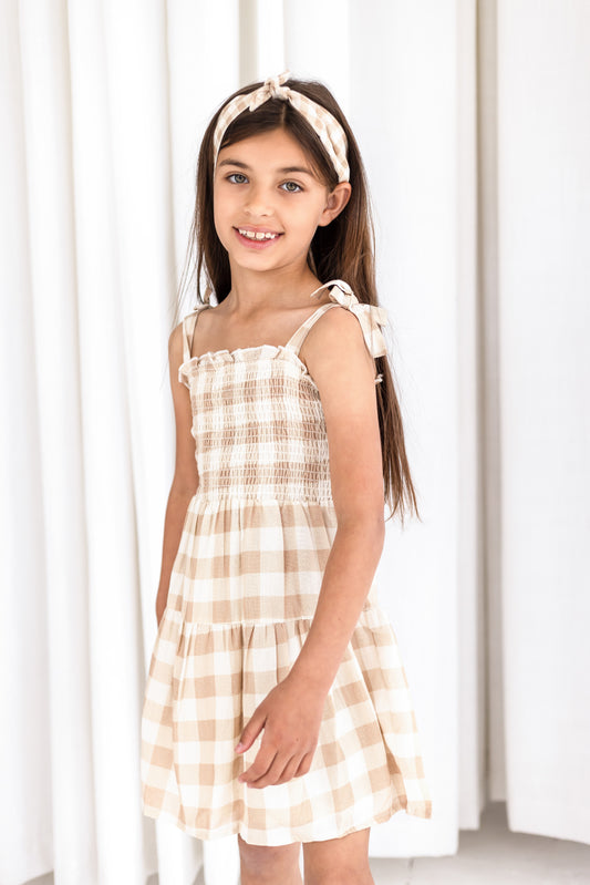 Girls gingham tiered mini me matching summer sundress