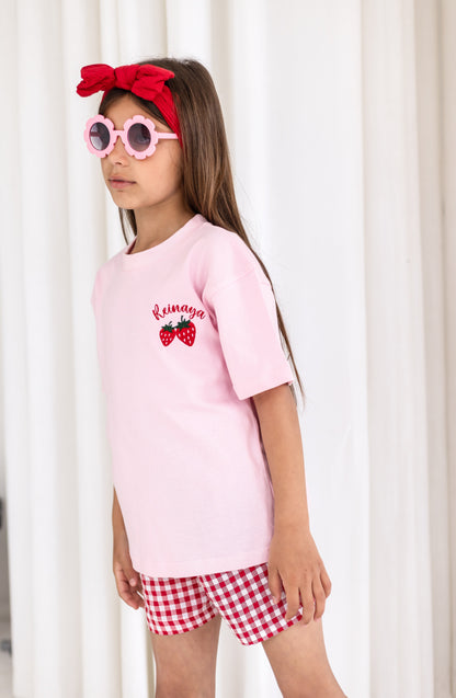 Personalised Embroidered Strawberry T shirt