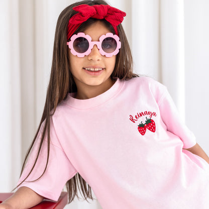 Personalised Embroidered Strawberry T shirt