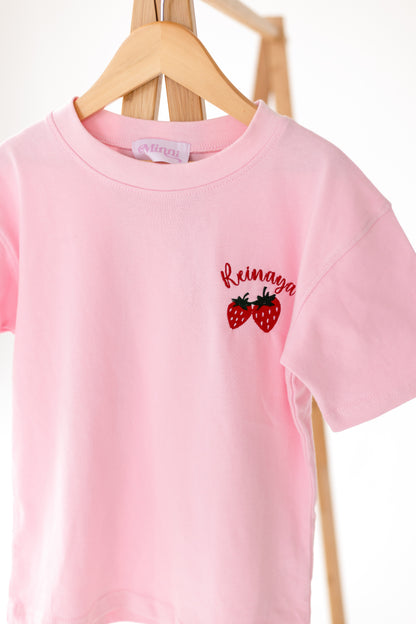 Personalised Embroidered Strawberry T shirt