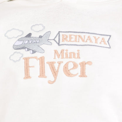 'Mini Flyer/ First Time Flyer' personalised name passport stamp embroidered holiday sweatshirt