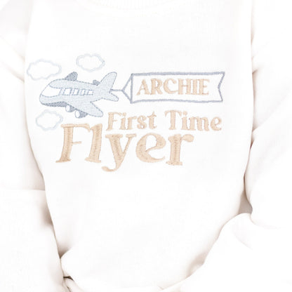 'Mini Flyer/ First Time Flyer' personalised embroidered holiday hoodie