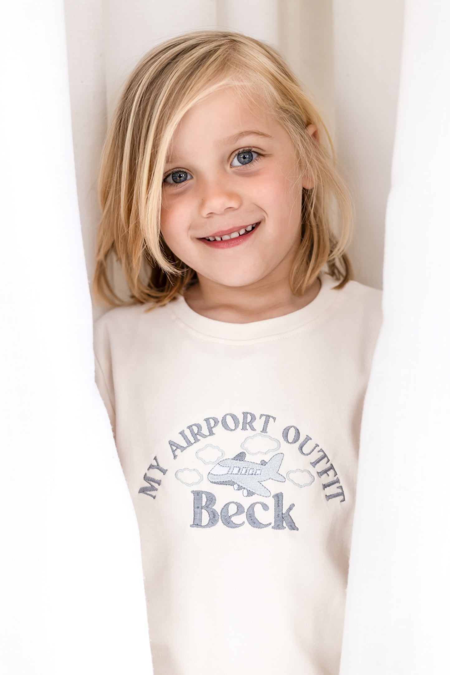 Personalised embroidered 'Airport Outfit' T Shirt and Short Set