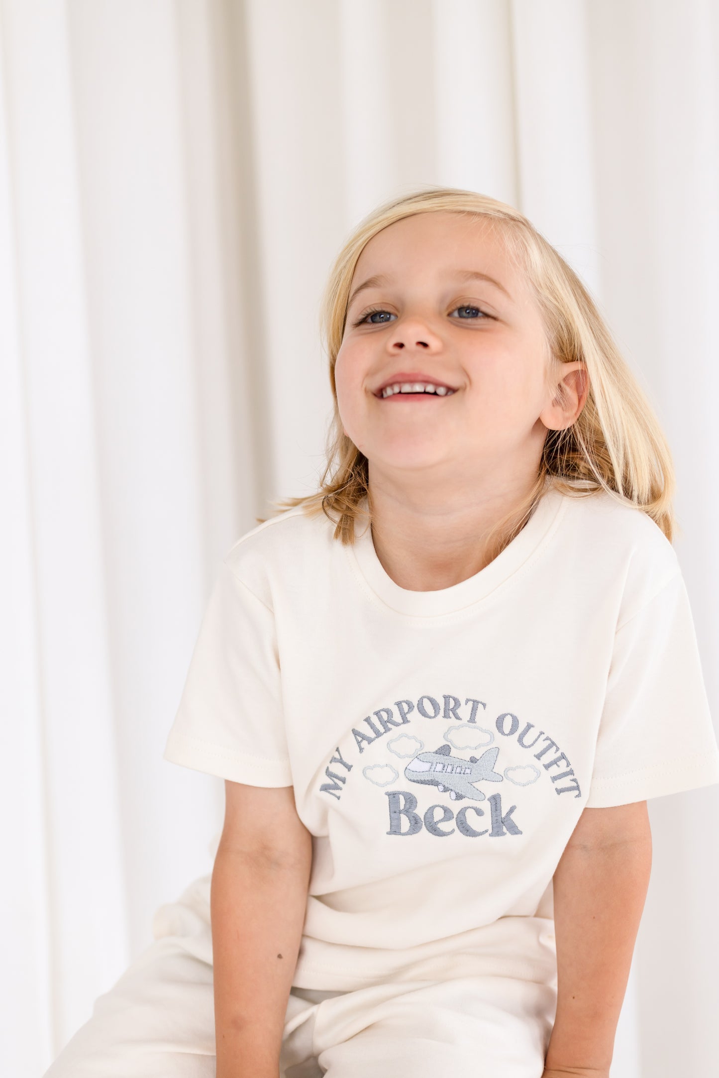 Personalised embroidered 'Airport Outfit' T Shirt and Short Set