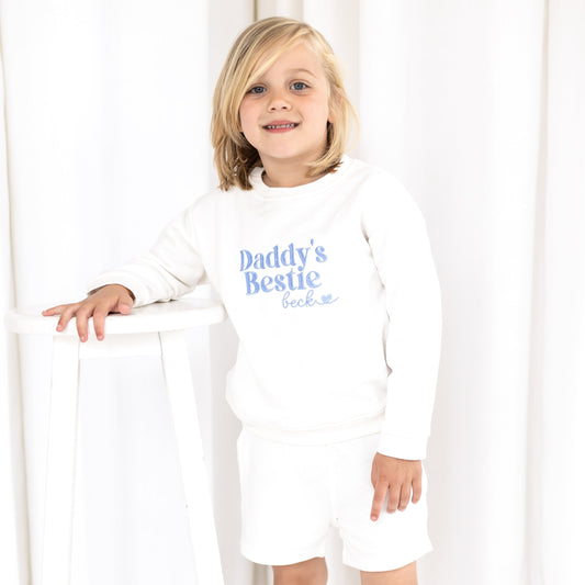 'Daddy's Bestie' Father's Day Embroidered Sweatshirt