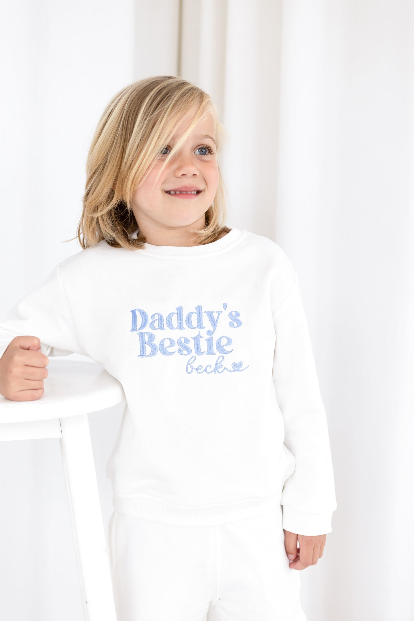 'Daddy's Bestie' Father's Day Embroidered Sweatshirt