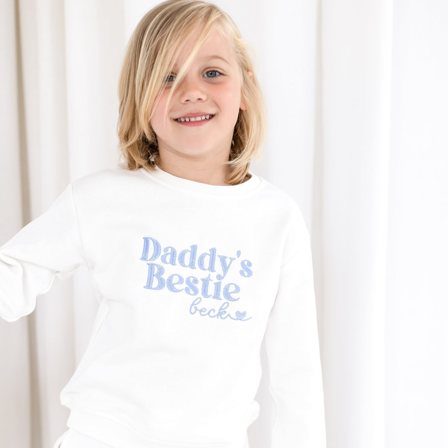 'Daddy's Bestie' Father's Day Embroidered Sweatshirt