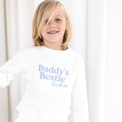 'Daddy's Bestie' Father's Day Embroidered Sweatshirt