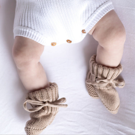 Toffee knitted Baby Booties