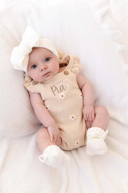 Personalised Embroidered Floral Ruffle Frill Summer Romper