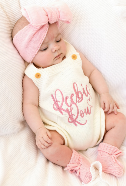 Embroidered Personalised Name Frill Summer Romper