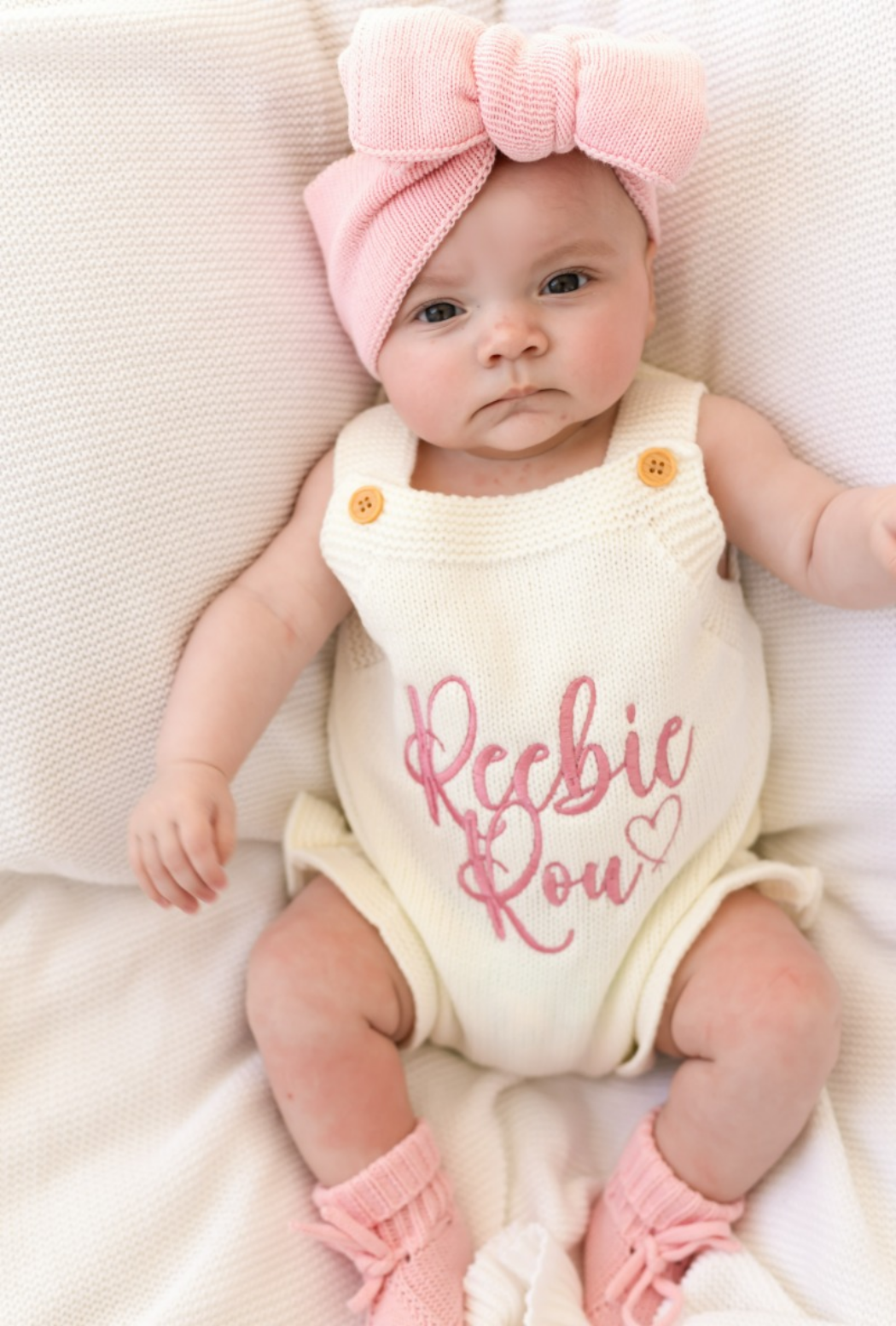 Embroidered Personalised Name Frill Summer Romper