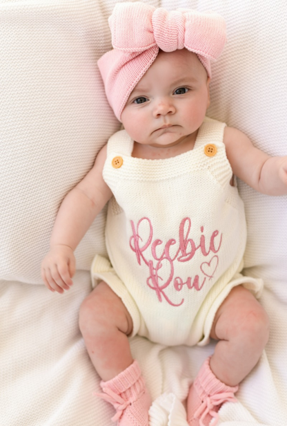 Embroidered Personalised Name Frill Summer Romper