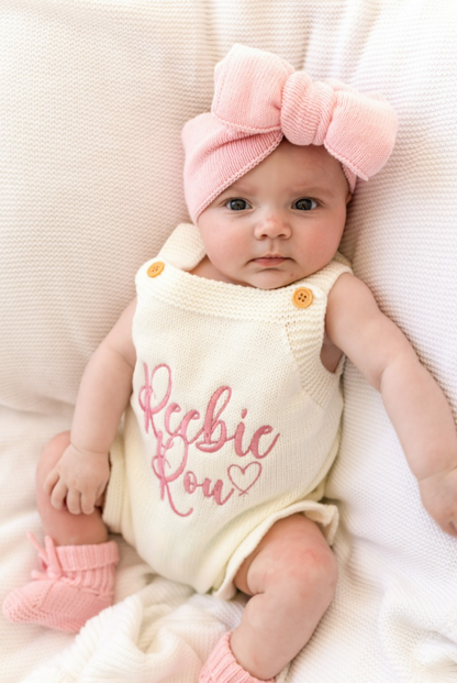 Embroidered Personalised Name Frill Summer Romper