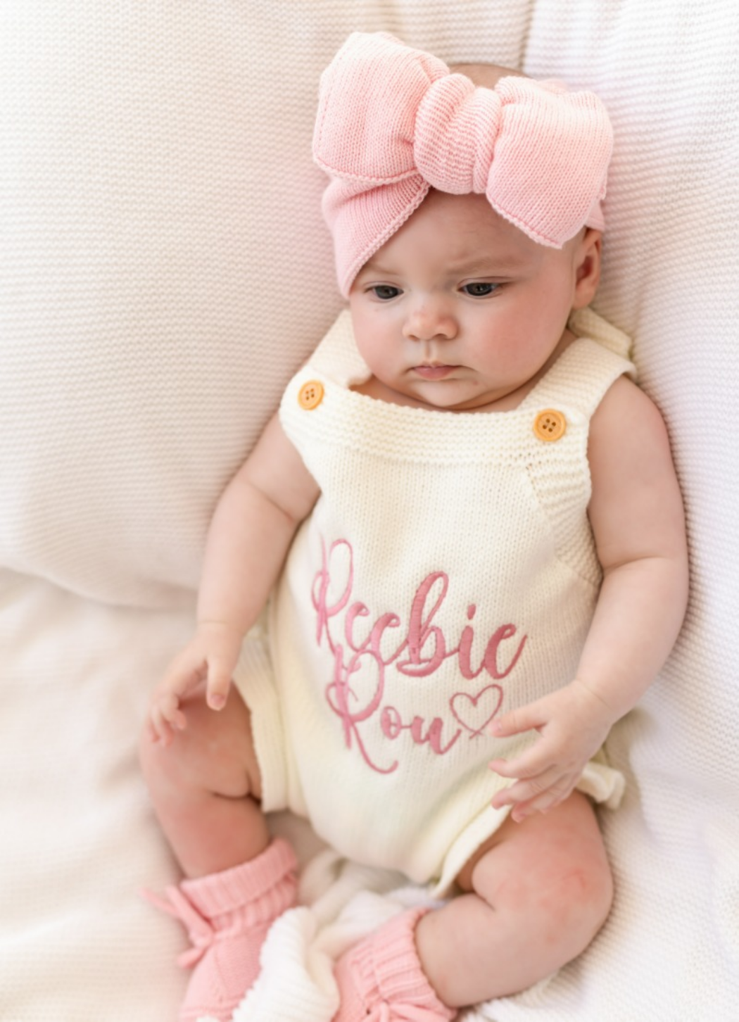 Embroidered Personalised Name Frill Summer Romper