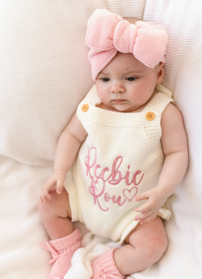 Embroidered Personalised Name Frill Summer Romper