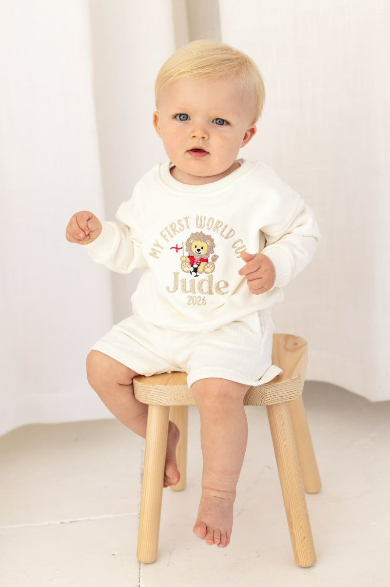 'My First World Cup 26' personalised name football sweatshirt
