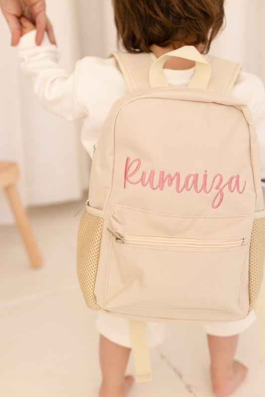 Personalised italic Embroidered Rucksack - Perfect for nursery