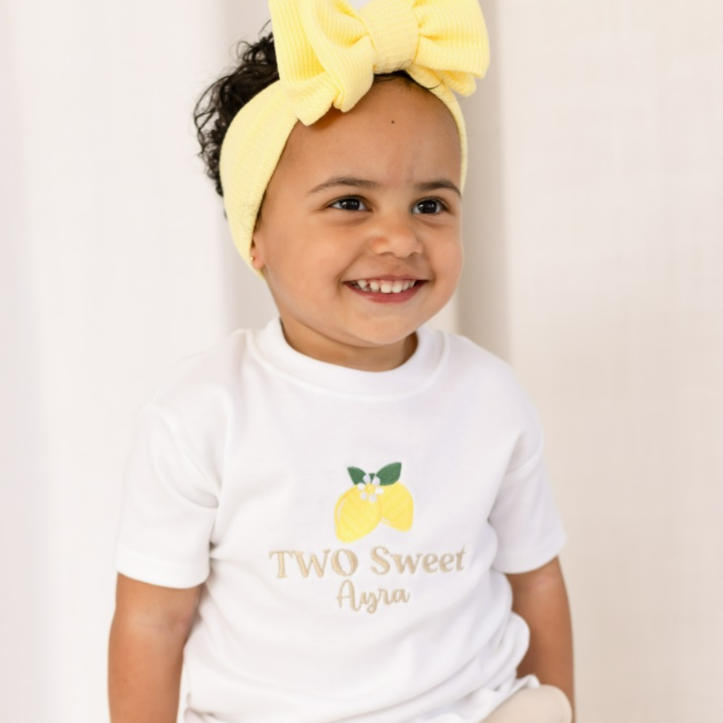 Personalised Lemon 'Two Sweet' Second Birthday T shirt