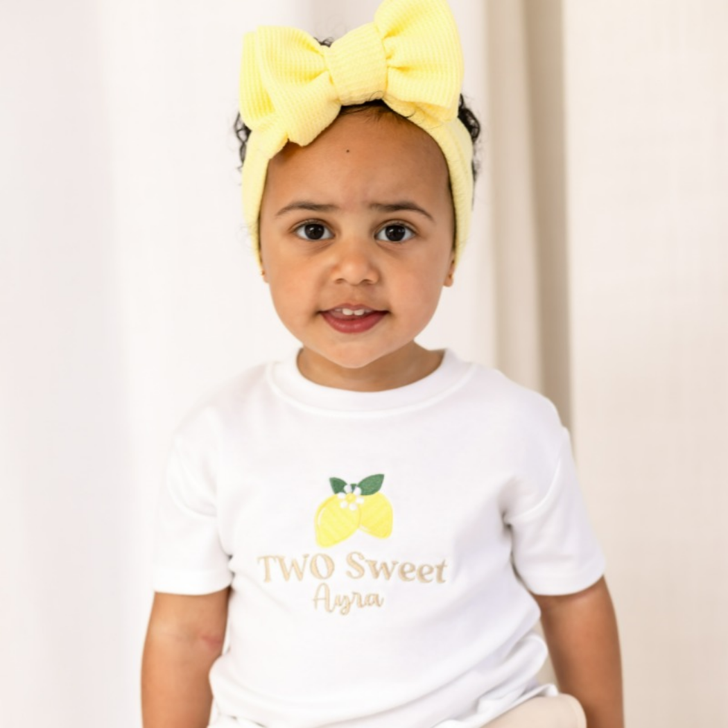 Personalised Lemon 'Two Sweet' Second Birthday T shirt