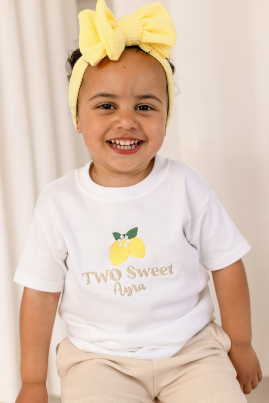 Personalised Lemon 'Two Sweet' Second Birthday T shirt