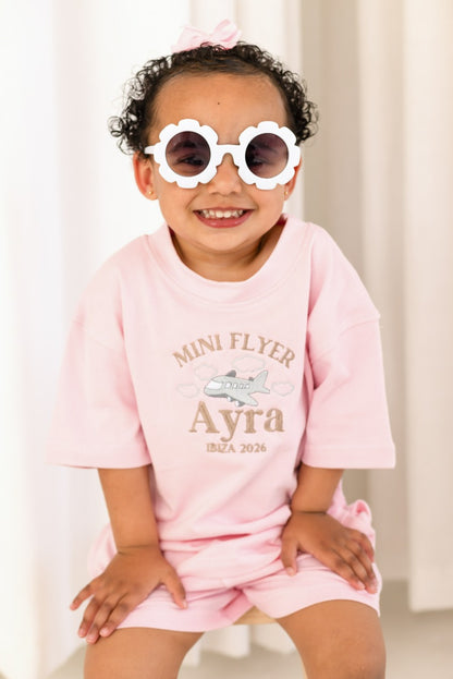 'Mini Flyer/ First Time Flyer' personalised name embroidered t shirt