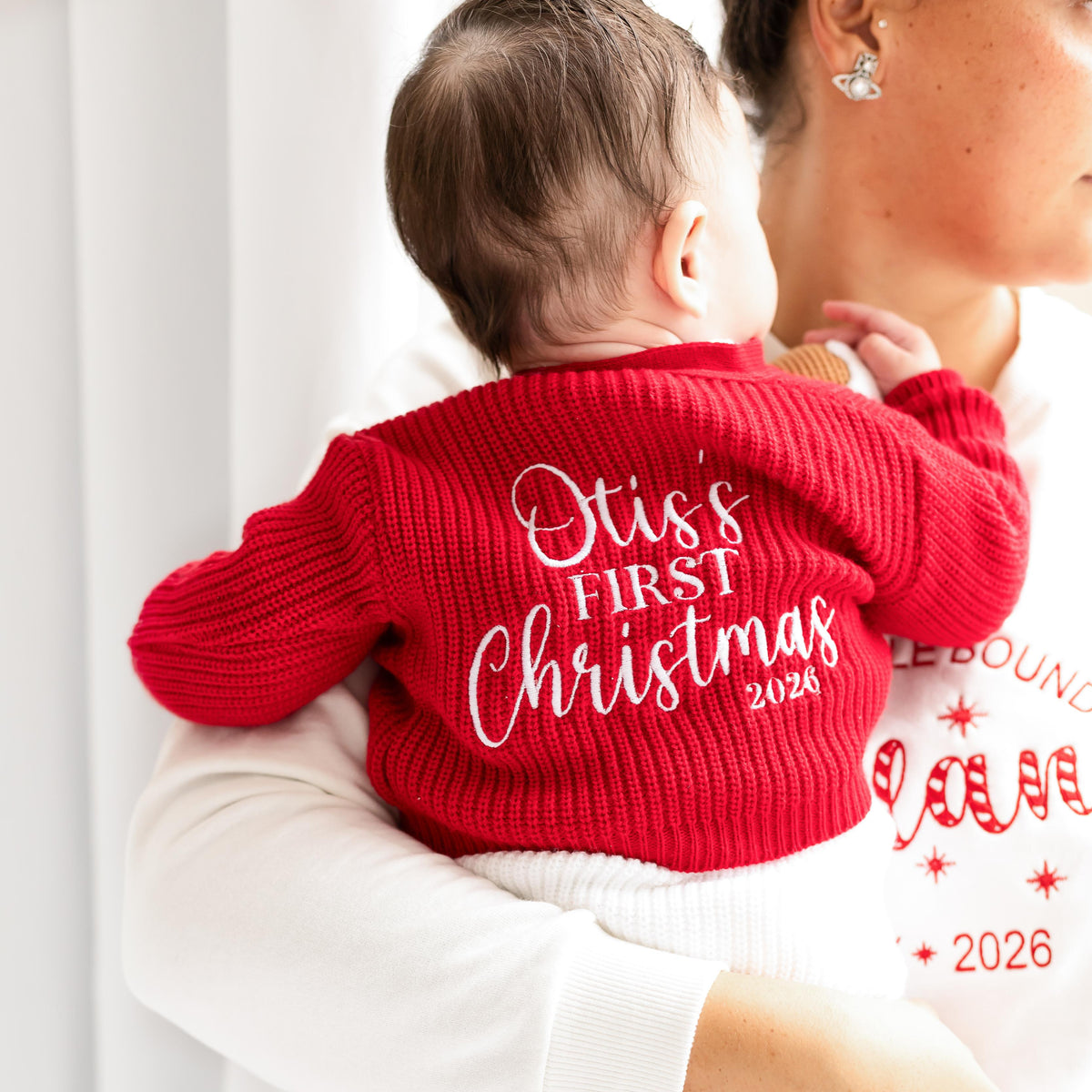 First Christmas 2026 Embroidered Personalised Cardigan