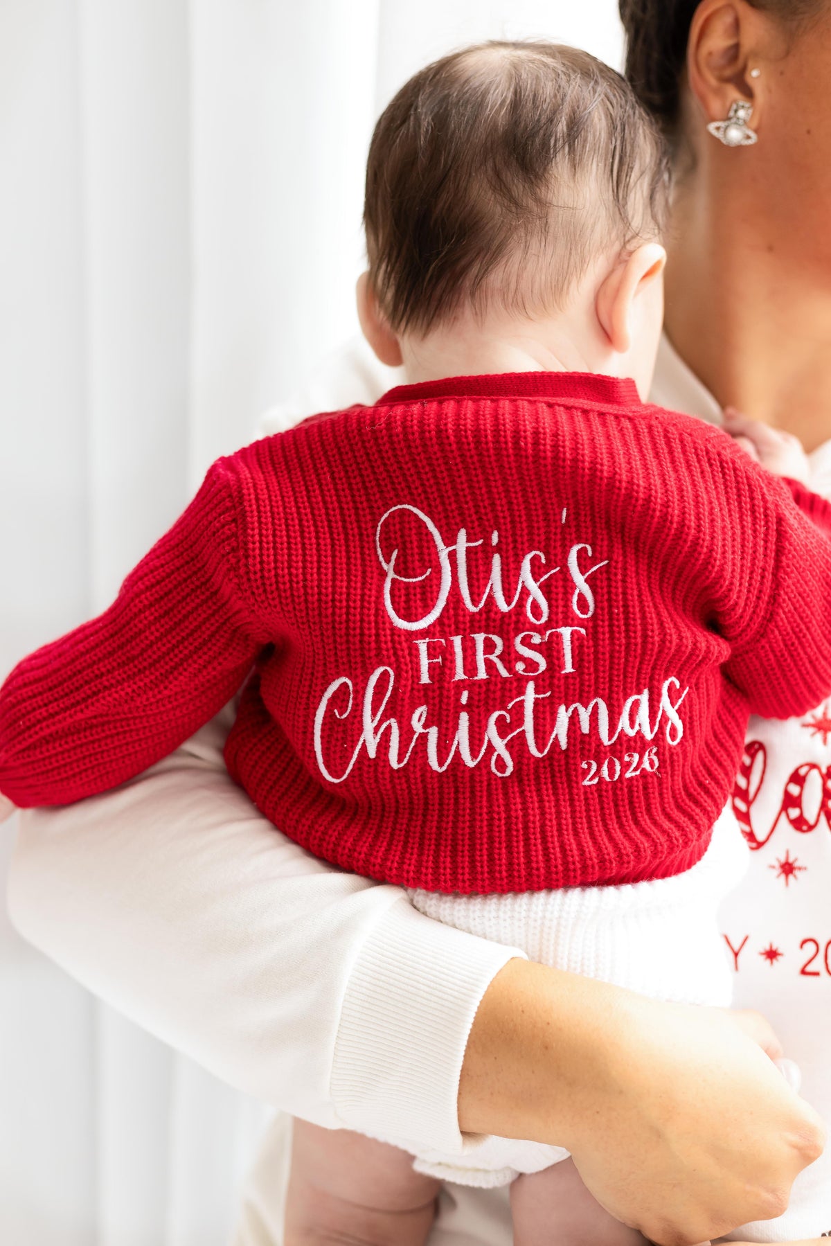 First Christmas 2026 Embroidered Personalised Knitted Romper
