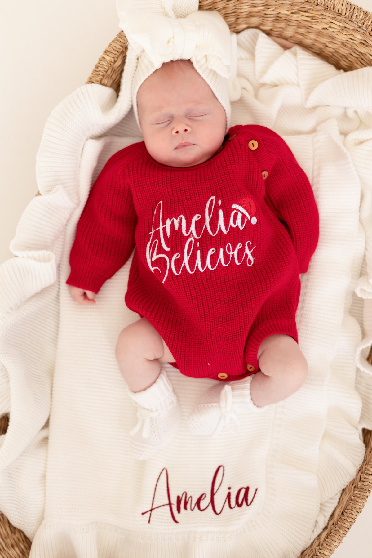 Believes Christmas Santa Hat Embroidered Personalised Cardigan