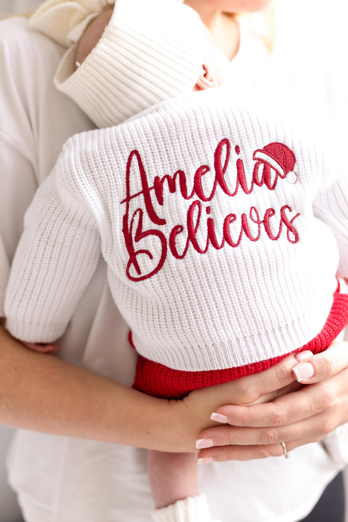 Believes Christmas Santa Hat Embroidered Personalised Cardigan